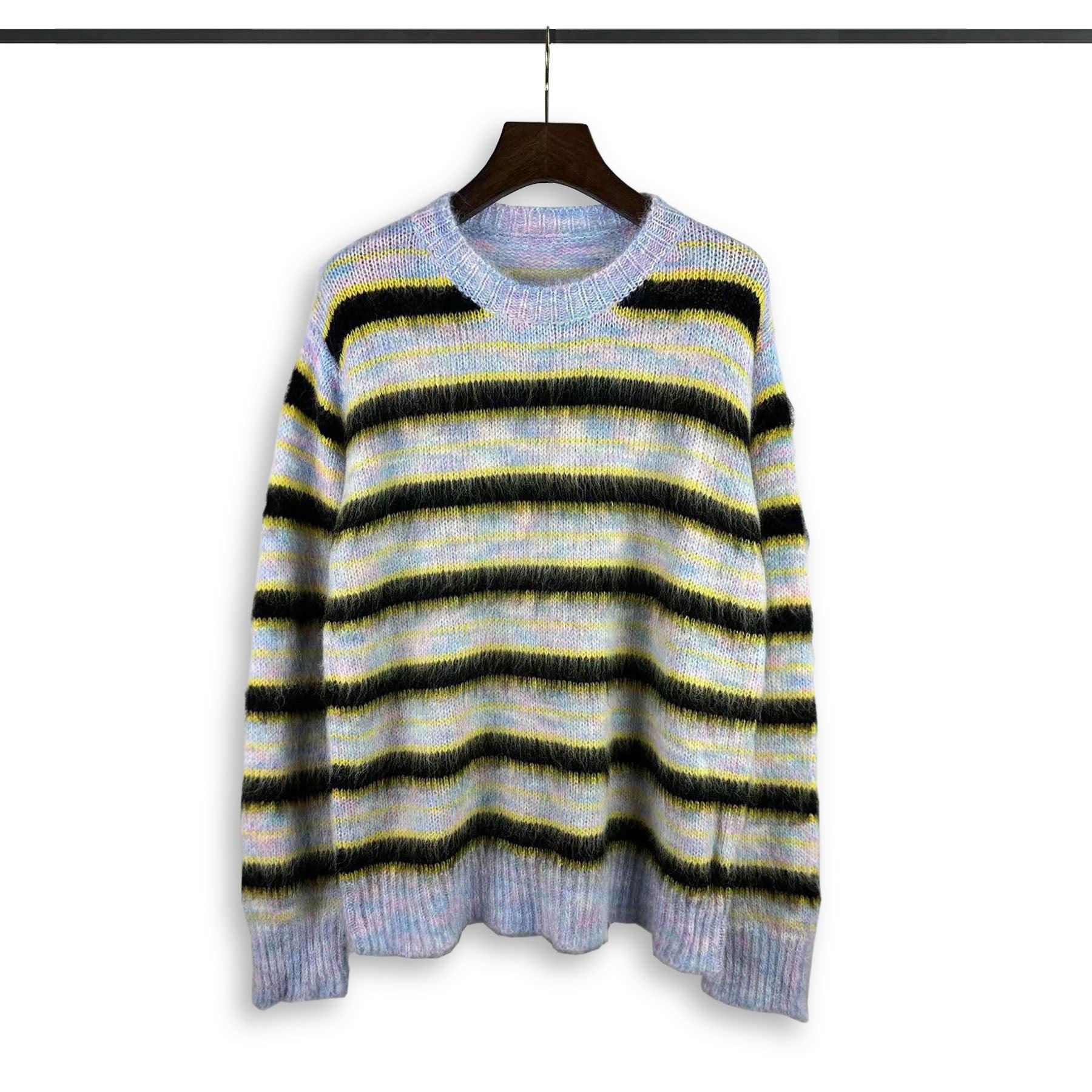 High Street Loose-Fit Striped Sweater – Trendy American Style for Autumn - MRC STORE