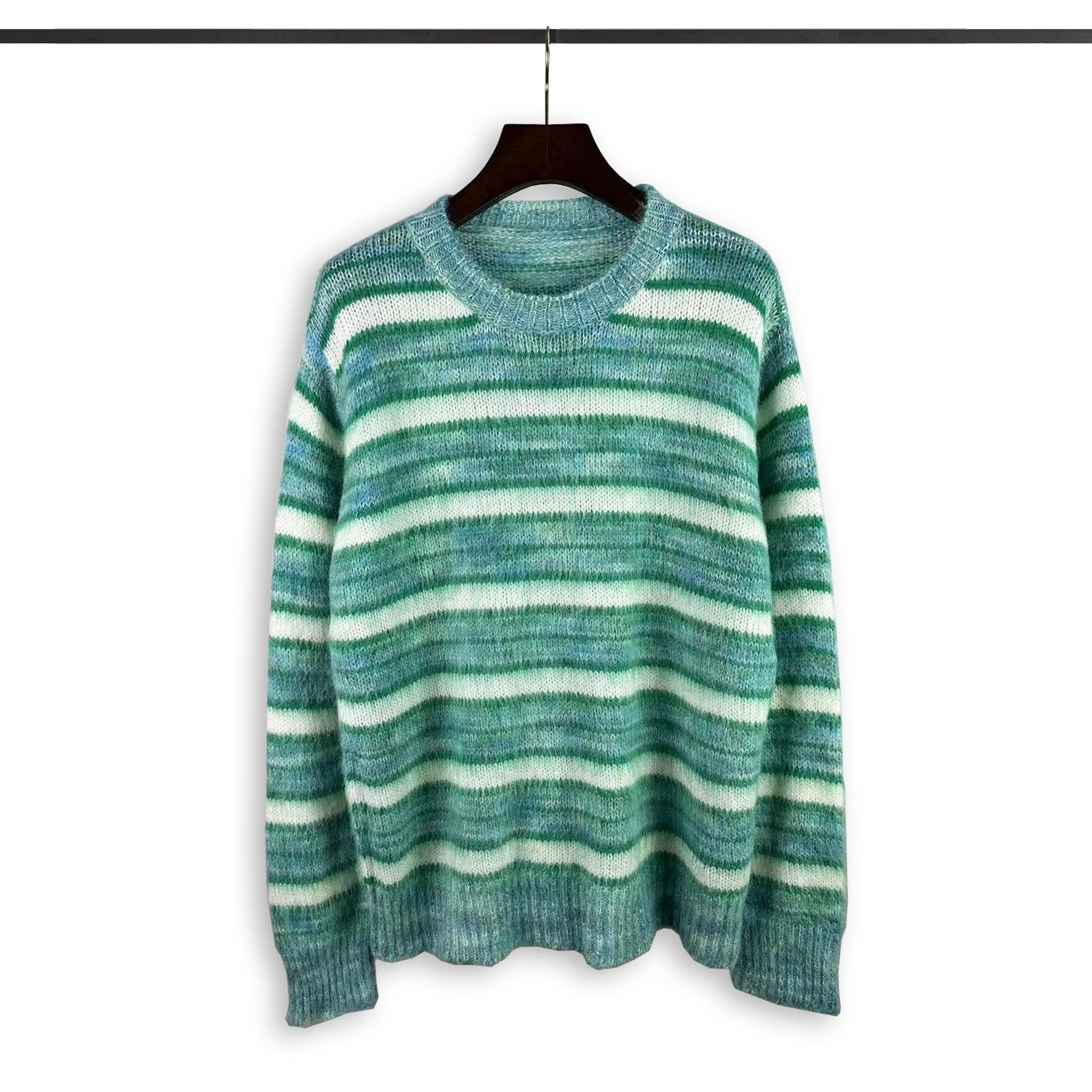 High Street Loose-Fit Striped Sweater – Trendy American Style for Autumn - MRC STORE