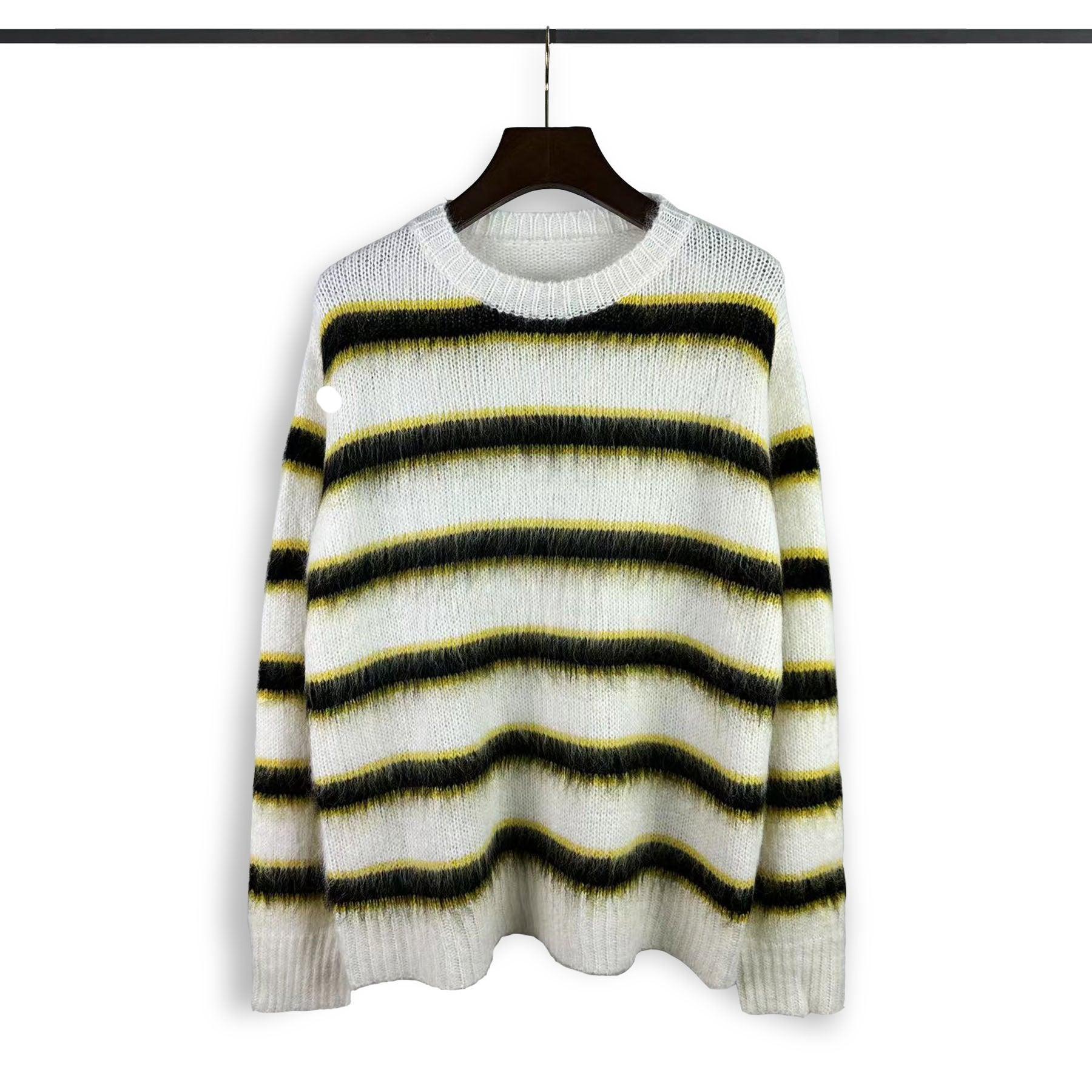 High Street Loose-Fit Striped Sweater β Trendy American Style for Autumn - MRC STORE