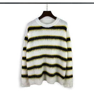 High Street Loose-Fit Striped Sweater – Trendy American Style for Autumn - MRC STORE