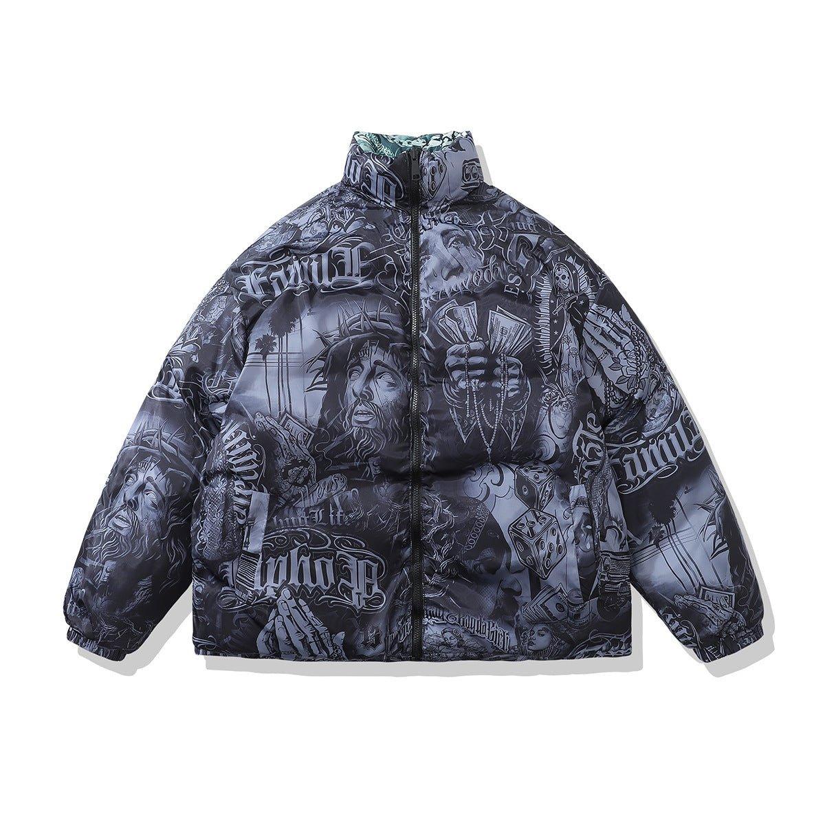 High Street Stand Collar Cotton Padded Jacket β Casual Unisex Style for Couples - MRC STORE