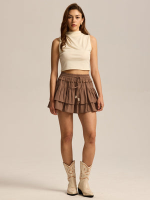 High - Waisted Drawstring Liner Mini Skirt - MRC STORESkirtMRC STOREHigh - Waisted Drawstring Liner Mini Skirt MRC STORE MRC STORECJQZ265648203CXBrownL