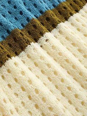 Hollow Knit Sweater β Contrast Color, Long Sleeve - MRC STORESweaters & HoodiesMy StoreContrasting Color Hollow Knit Sweater β Short Waist Long - Sleeved Womenβs Fashion - MRC STOREMRC STORECJWY1780677-Yellow-LYellowL