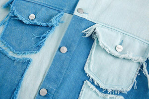 Irregular Color Contrast Patchwork Denim Jacket - MRC STORETopMRC STOREIrregular Color Contrast Patchwork Denim Jacket - Trendy Casual Outerwear - MRC STOREMRC STORECJXZ209847202BYBlueL