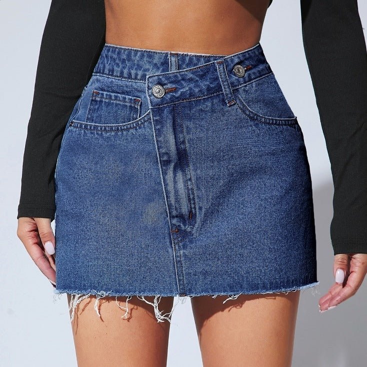 Irregular Denim Short Skirt – Stylish & Trendy for Petite Sizes - MRC STOREskirtMy StoreIrregular Denim Short Skirt – Stylish & Trendy for Petite Sizes My Store 22.66MRC STORECJQZ232518708HSDark BlueM