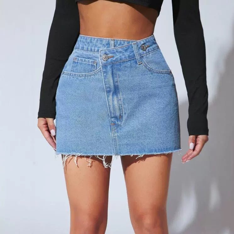 Irregular Denim Short Skirt – Stylish & Trendy for Petite Sizes - MRC STOREskirtMy StoreIrregular Denim Short Skirt – Stylish & Trendy for Petite Sizes My Store MRC STORECJQZ232518708HSDark BlueM