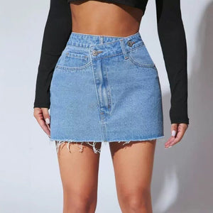Irregular Denim Short Skirt – Stylish & Trendy for Petite Sizes - MRC STOREskirtMy StoreIrregular Denim Short Skirt – Stylish & Trendy for Petite Sizes My Store MRC STORECJQZ232518708HSDark BlueM