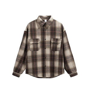 Japanese Style Retro Suede Shirt Coat – Lightweight Workwear Inspired Cardigan - MRC STORE