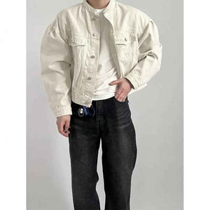 Lapel Loose Denim Jacket - MRC STORETopMy StoreLapel Loose Denim JacketMRC STORECJXZ208300516PKIvory White2XL