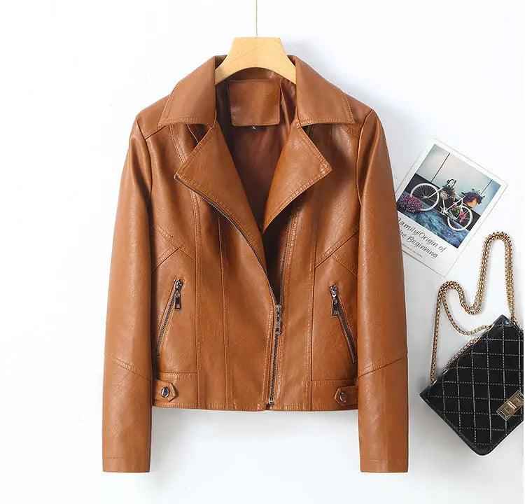 Lapel Small Leather Coat - MRC STORETopMy StoreLapel Small Leather CoatMRC STORECJYD210865808HSZipper Brown2XL