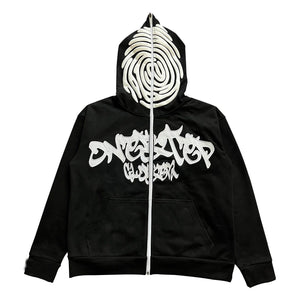 Letter Print Foam Zipper Hooded Sweatshirt - MRC STORETopMy StoreLetter Print Foam Zipper Hooded Sweatshirt - MRC STOREMRC STORECJWY211707802BYBlackL