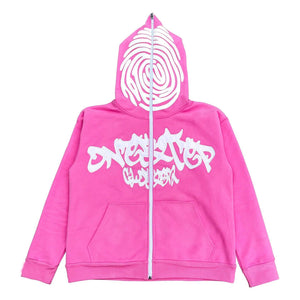 Letter Print Foam Zipper Hooded Sweatshirt - MRC STORETopMy StoreLetter Print Foam Zipper Hooded Sweatshirt - MRC STOREMRC STORECJWY211707806FUPinkL