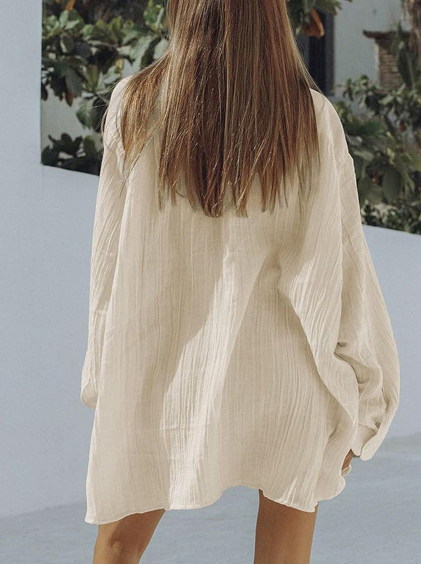 Long Sleeve Loose Pajama Set - Breathable Shorts Homewear for All Seasons - MRC STORE