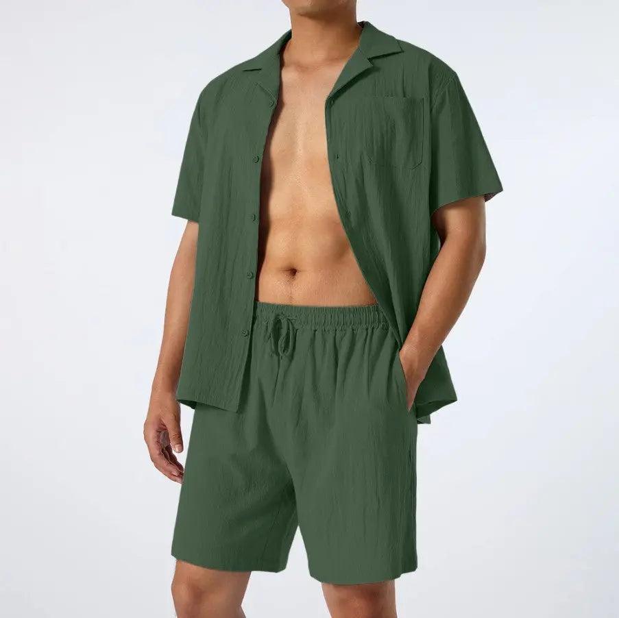 Loose Casual Shirt & Pants Set - MRC STORETopMy StoreLoose Casual Shirt & Pants Set - MRC STOREMRC STORECJDS1788615-Green-2XLGreen2XL