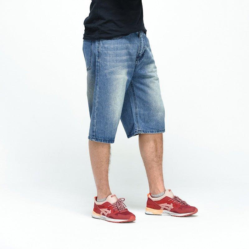 Loose Fit Hip Hop Capri Pants – High Waist Denim for Summer - MRC STORE