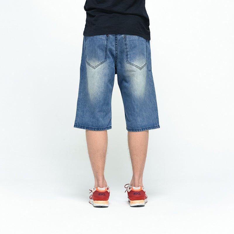 Loose Fit Hip Hop Capri Pants – High Waist Denim for Summer - MRC STORE