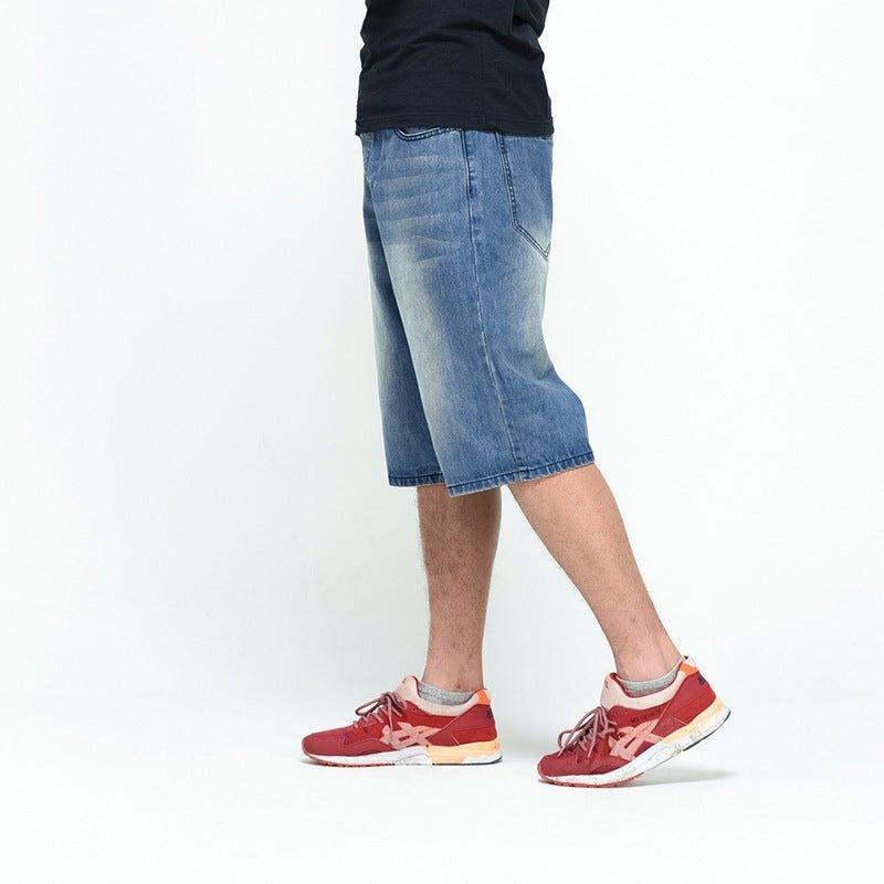 Loose Fit Hip Hop Capri Pants – High Waist Denim for Summer - MRC STORE
