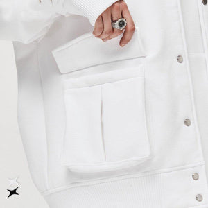 Loose Fit Letter Embroidered Baseball Jacket - MRC STOREJacketsMy StoreLoose Fit Letter Embroidered Baseball Jacket – Thick & Stylish - MRC STOREMRC STORECJQB170925302BYWhiteL