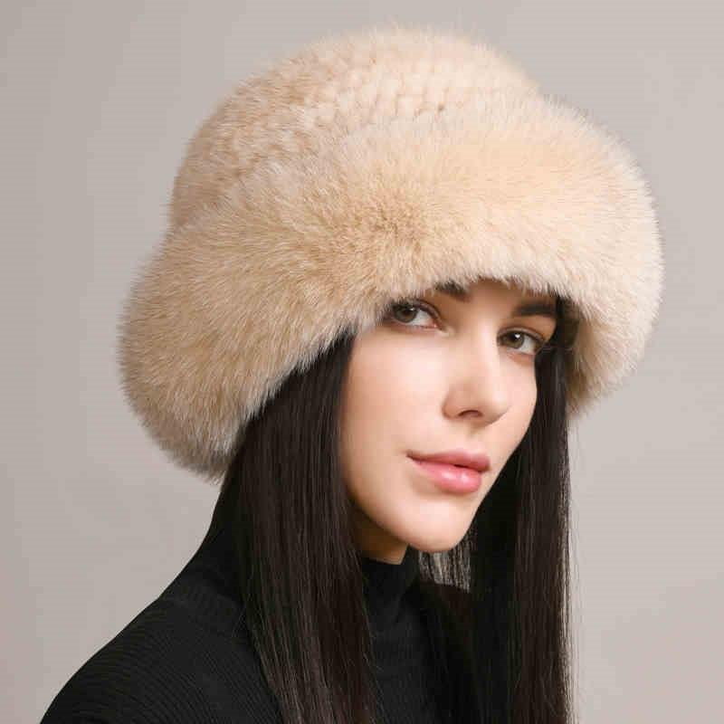 Luxurious Women's Winter hat Mink Hair Hat – Elegant and Warm - MRC STORE
