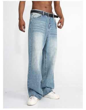 Men's Blue Straight Wide Leg Jeans – Casual Cotton Blend Trousers - MRC STOREbottomsMy StoreMen's Blue Straight Wide Leg Jeans – Casual Cotton Blend TrousersMRC STORECJXX224957803CXBlueL