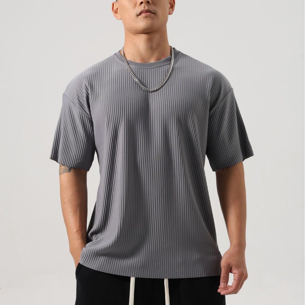 Men’s Casual T-Shirt - Loose Striped Fit - MRC STORET-ShirtsMy StoreMen’s Casual T-Shirt - Loose Striped FitMRC STORECJYD228213009IRRound Neck And Dark Gray2XL