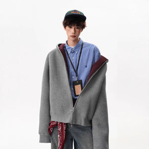 Men’s Contrast Zipper Hooded Cardigan - MRC STOREHoodieMy StoreMen’s Contrast Zipper Hooded Cardigan My Store MRC STORECJWY249118507GTBlackL