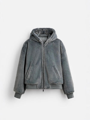 Men's Double - Sided Faux Leather Hooded Bomber Jacket - MRC STOREJacketsMy StoreMen's Double - Sided Faux Leather Hooded Bomber JacketMRC STORECJXZ225145103CXGrayL