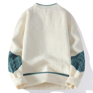 Men's Fashion Colorblock Knitwear – Cozy Loose-Fit Winter Sweater - MRC STORE