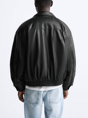 Men's Faux Leather Lapel Cotton Jacket – Black European & American Style - MRC STOREJacketsMy StoreMen's Faux Leather Lapel Cotton Jacket – Black European & American StyleMRC STORECJXZ227074703CXBlackL