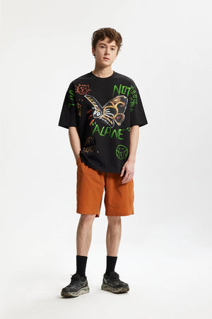 Men’s Graffiti T-Shirt - Loose Cartoon Print - MRC STORET-ShirtsMy StoreMen’s Graffiti T-Shirt - Loose Cartoon Print My Store MRC STORECJYH233230605EVBeige GrayL