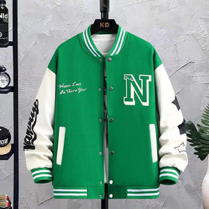 Men's jacket Loose-Fitting Spring and Autumn Jacket β Lightweight Printed Cotton Blend Top with Polyester Lining for Casual Style - MRC STORE