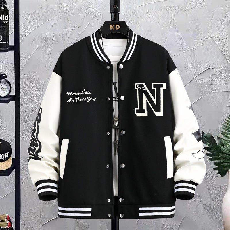 Men's jacket Loose-Fitting Spring and Autumn Jacket β Lightweight Printed Cotton Blend Top with Polyester Lining for Casual Style - MRC STORE