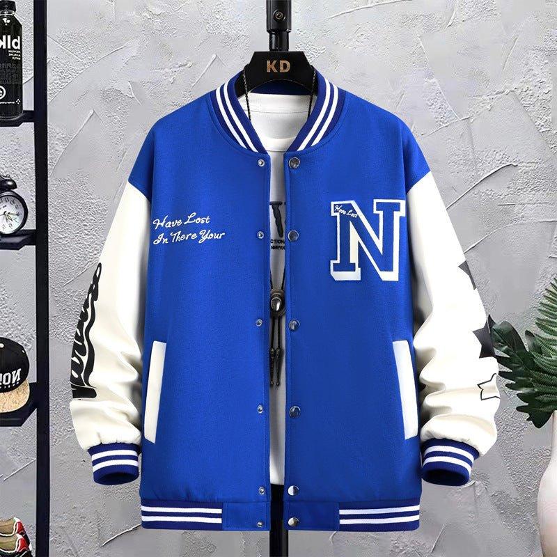 Men's jacket Loose-Fitting Spring and Autumn Jacket β Lightweight Printed Cotton Blend Top with Polyester Lining for Casual Style - MRC STORE