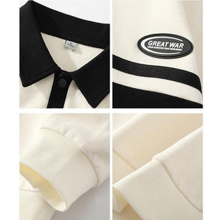 Men's Lapel Street Style Striped Pullover High - End Fashion Top - MRC STORESweaters & HoodiesMy StoreMen's Lapel Street Style Striped Pullover High - End Fashion Top - MRC STOREMRC STORECJWY200719407GTGrayL