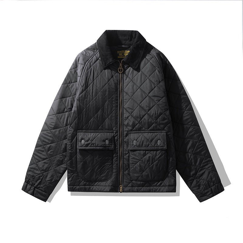 Men's Quilted Corduroy Plaid Jacket - MRC STOREJacketsMRC StoreBlack quilted jacket on a white backgroundMRC STORECJXZ247590308HS4702 BlackL