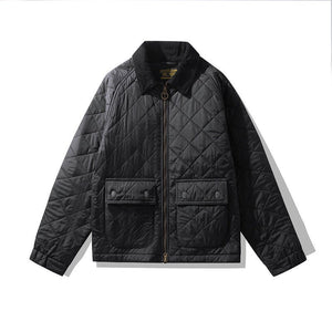 Men's Quilted Corduroy Plaid Jacket - MRC STOREJacketsMRC StoreBlack quilted jacket on a white backgroundMRC STORECJXZ247590308HS4702 BlackL