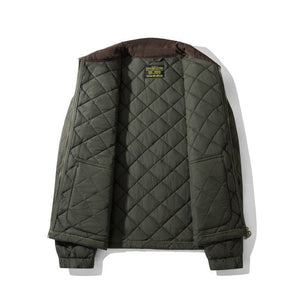 Men's Quilted Corduroy Plaid Jacket - MRC STOREJacketsMRC StoreQuilted jacket with diamond pattern on a white backgroundMRC STORECJXZ247590313MN4702 Dark GreenL