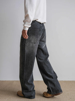 Men's Straight Retro Black Washed Jeans – Classic Cotton Trousers - MRC STOREjeansMy StoreMen's Straight Retro Black Washed Jeans – Classic Cotton TrousersMRC STORECJXX218563302BYBlack28