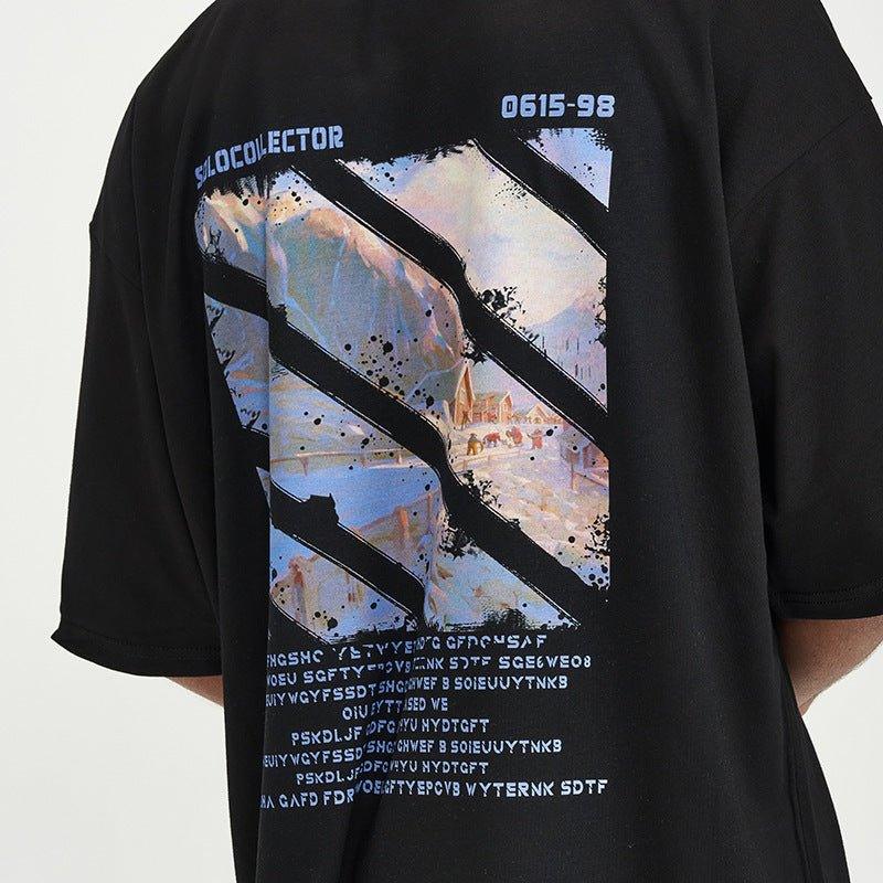Men's T-Shirt Creative Cartoon Print T-Shirt – Loose-Fit Style for Youth - MRC STORE
