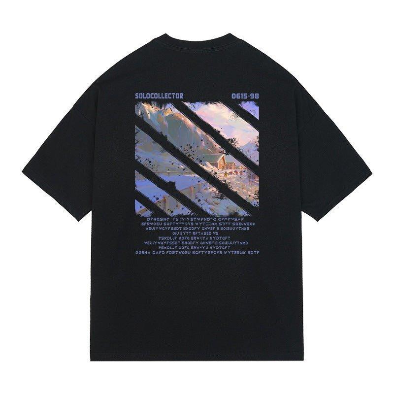 Men's T-Shirt Creative Cartoon Print T-Shirt – Loose-Fit Style for Youth - MRC STORE