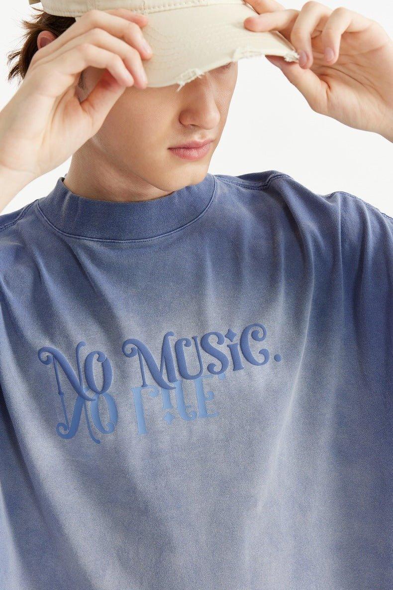 Men's T-Shirt Dyed 3D Letter Print – Vibrant Street Style for Youth - MRC STORE