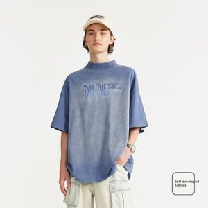 Men's T-Shirt Dyed 3D Letter Print – Vibrant Street Style for Youth - MRC STORE