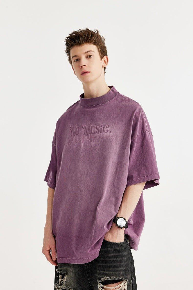 Men's T-Shirt Dyed 3D Letter Print – Vibrant Street Style for Youth - MRC STORE