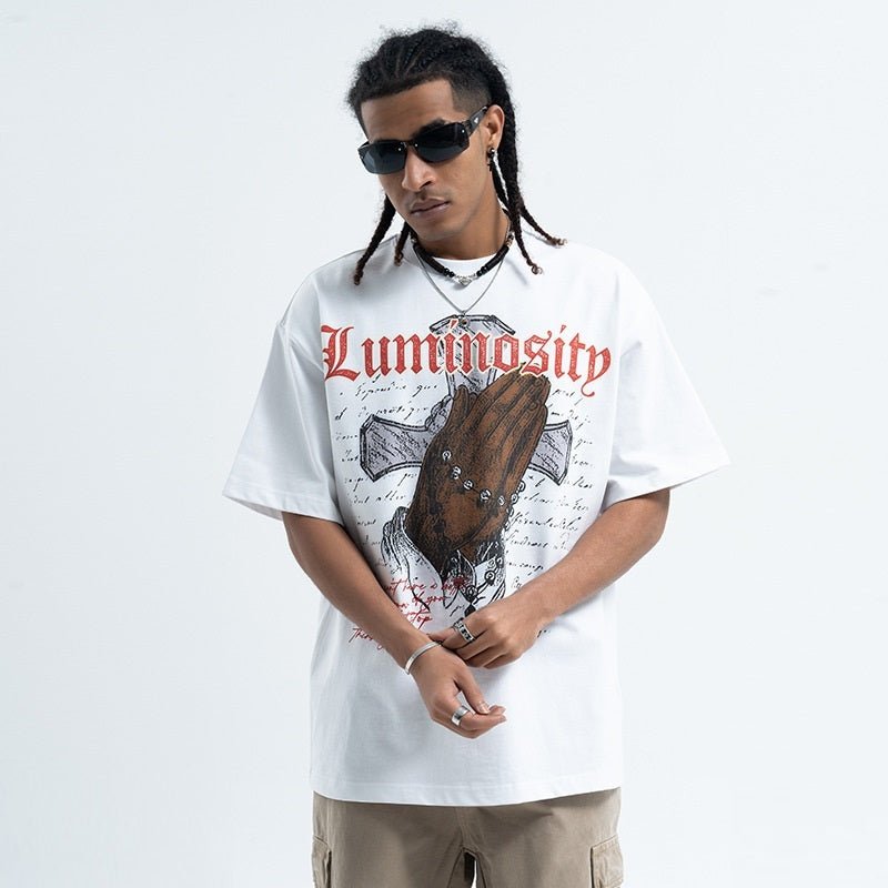 Men’s Vintage T-Shirt - Cross Letter Print - MRC STORET-ShirtsMy StoreMen’s Vintage T-Shirt - Cross Letter Print My Store MRC STORECJYH229714703CXWhiteL