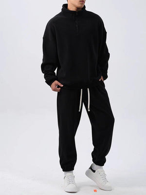 Men’s Wide Loose Fleece Sports Suit Set Sweatshirt,Sweatpants - Ultimate Comfort and Style - MRC STORE