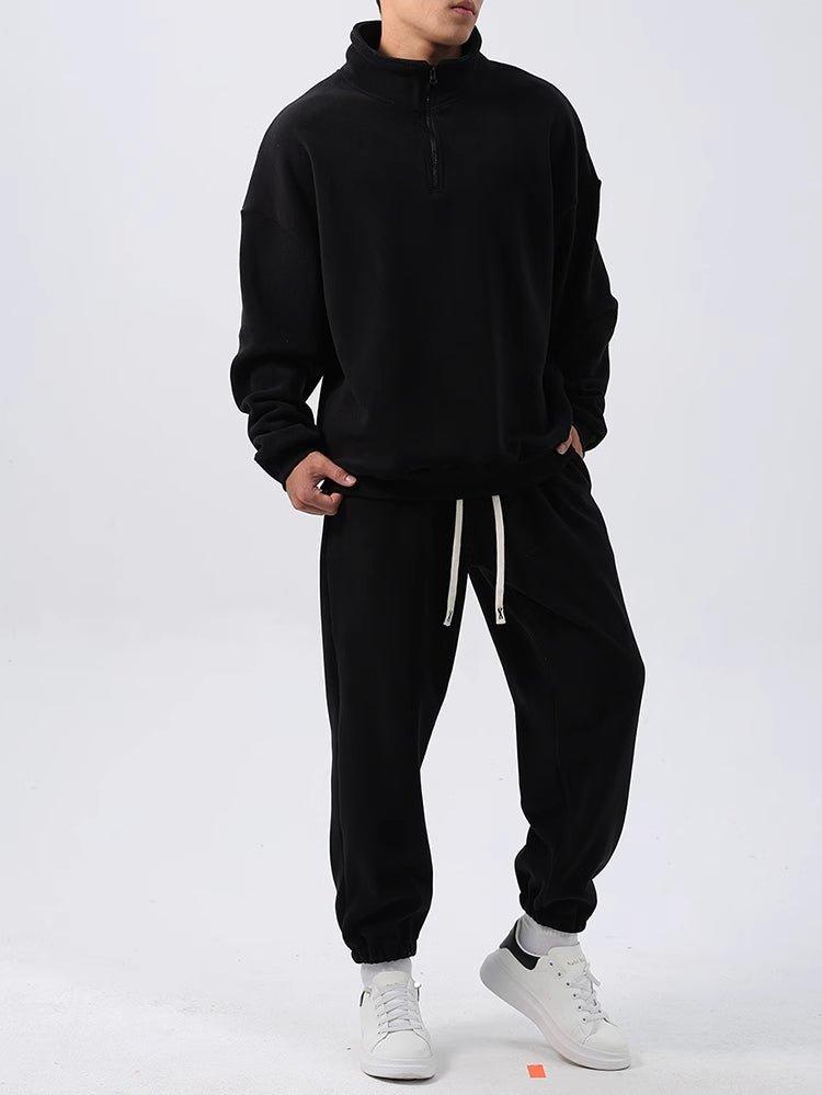 Men’s Wide Loose Fleece Sports Suit Set Sweatshirt,Sweatpants - Ultimate Comfort and Style - MRC STORE