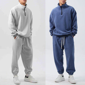 Men’s Wide Loose Fleece Sports Suit Set Sweatshirt,Sweatpants - Ultimate Comfort and Style - MRC STORE