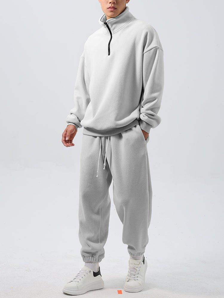 Men’s Wide Loose Fleece Sports Suit Set Sweatshirt,Sweatpants - Ultimate Comfort and Style - MRC STORE