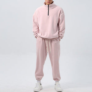 Men’s Wide Loose Fleece Sports Suit Set Sweatshirt,Sweatpants - Ultimate Comfort and Style - MRC STORE