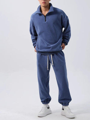Men’s Wide Loose Fleece Sports Suit Set Sweatshirt,Sweatpants - Ultimate Comfort and Style - MRC STORE